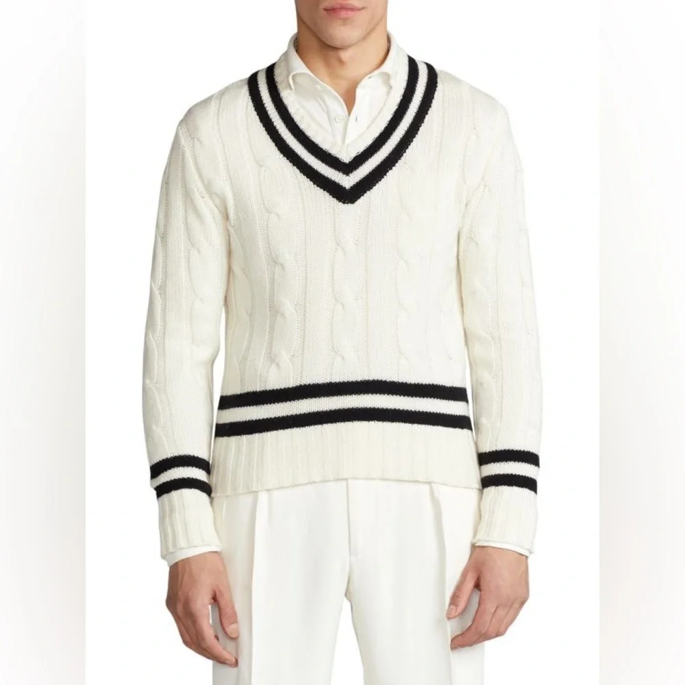 RALPH LAUREN PURPLE LABEL CASHMERE CRICKET SWEATER